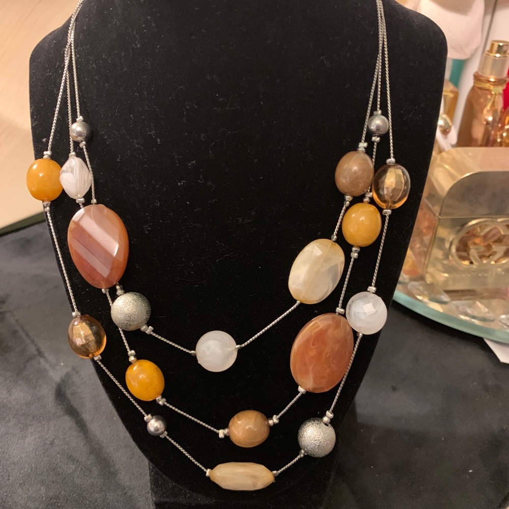 Brown and Silver Necklace